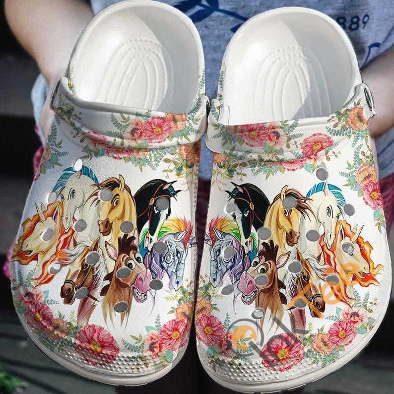 Colorful Horse Crocs Crocband Clog Comfortable For Mens Womens Classic Clog Water Shoes Colorful Horse Crocs Crocband Clog Comfortable For Mens Womens Classic Clog Water Shoes