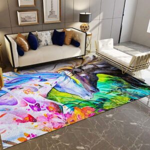 Colorful Horse Rug Sport Decor Gift Floor Decor Living Room Carpet Rug Area Rug - 3e0843232e22