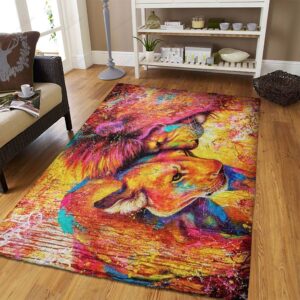 Colorful Lion And Lioness Rug Sport Decor Gift Floor Decor Living Room Carpet Rug Area Rug - b89090e43103