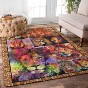 Colorful Lion Rug Sport Decor Gift Floor Decor Living Room Carpet Rug Area Rug - 9ffc17e7d0e2