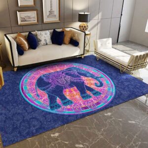 Colorful Mandala Elephant Rug Sport Decor Gift Floor Decor Living Room Carpet Rug Area Rug - ccf050964274
