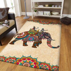 Colorful Mandala Elephant Rug Sport Decor Gift Floor Decor Living Room Carpet Rug Area Rug - fac70218c1c4