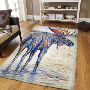 Colorful Moose Rug Sport Decor Gift Floor Decor Living Room Carpet Rug Area Rug - 27981074bcd6