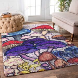 Colorful Mushroom Rug Sport Decor Gift Floor Decor Living Room Carpet Rug Area Rug - 7c8e7849ff88