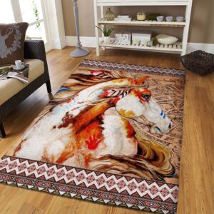 Colorful Native Horse Spirit Rug Sport Decor Gift Floor Decor Living Room Carpet Rug Area Rug - cc521eb2e159