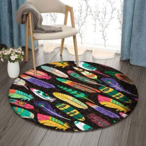 Colorful Oblique Round Carpet Floor Rug Living Room Bedroom Decor Round Area Rug Carpet