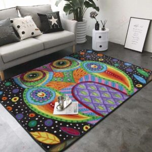 Colorful Owl Rug Sport Decor Gift Floor Decor Living Room Carpet Rug Area Rug - d54b067debe2