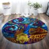 Colorful Owl Round Carpet Floor Rug Living Room Bedroom Decor Round Area Rug Carpet