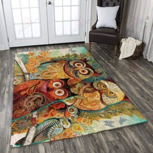 Colorful Owl Rug Sport Decor Gift Floor Decor Living Room Carpet Rug Area Rug - 058e23f6e40f