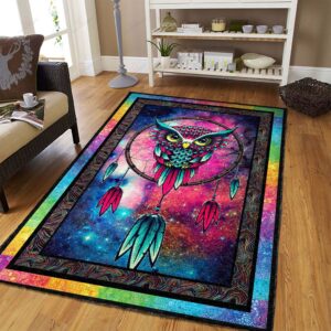 Colorful Owl Pattern Dreamcatcher Rug Sport Decor Gift Floor Decor Living Room Carpet Rug Area Rug - ea07c7f0ff5f