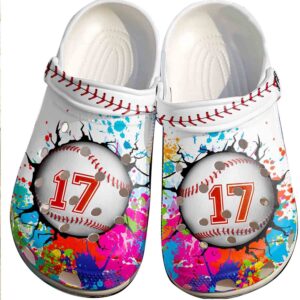 Colorful Paint Balls Shoes Crocs Clog For Batter-Funny Baseball Shoes Crocbland Clog For Men Women