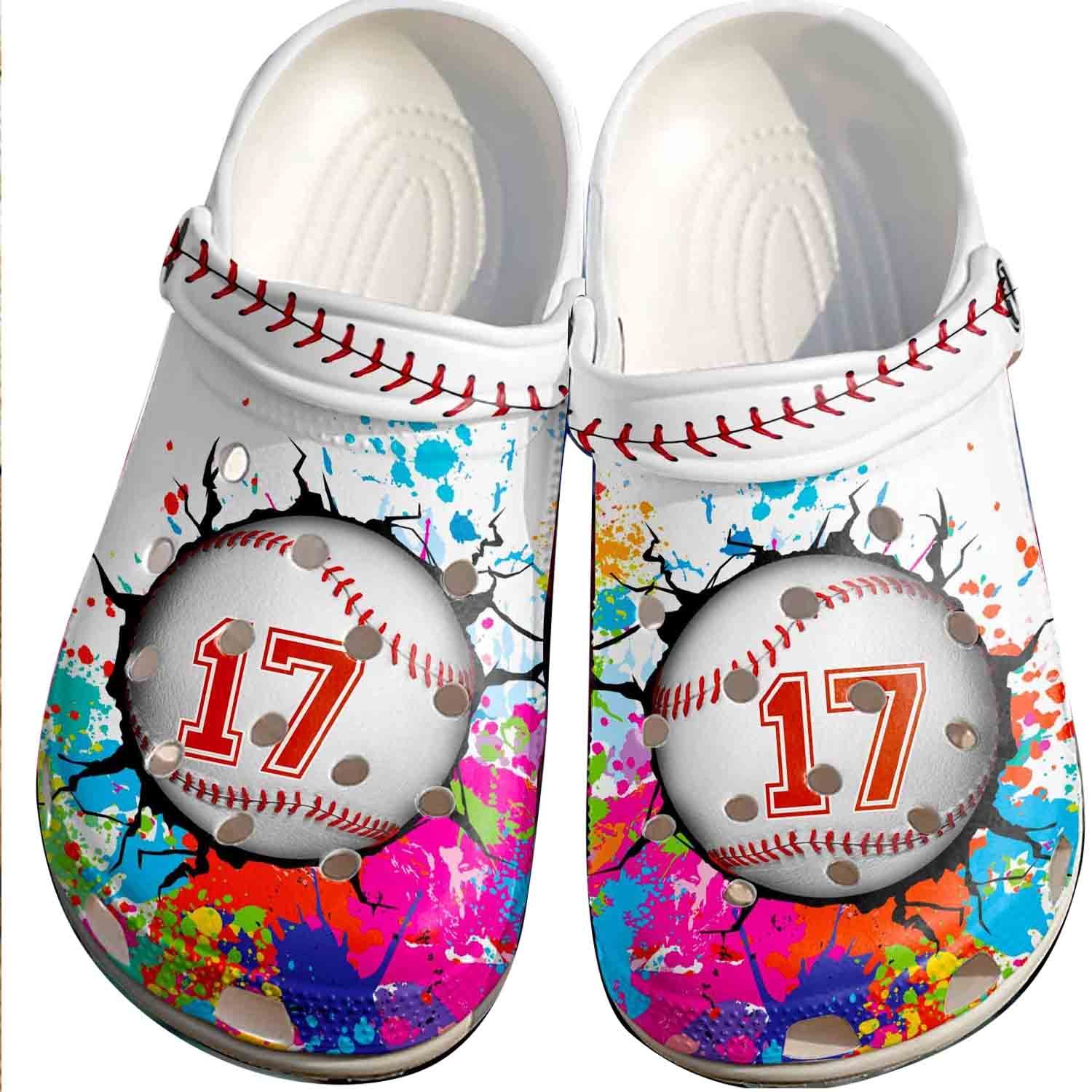 Colorful Paint Balls Shoes Crocs Clog For Batter-Funny Baseball Shoes Crocbland Clog For Men Women Colorful Paint Balls Shoes Crocs Clog For Batter-Funny Baseball Shoes Crocbland Clog For Men Women