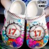 Colorful Paint Balls Shoes Crocs Clog For Batter-Funny Baseball Shoes Crocbland Clog For Mens And Womens