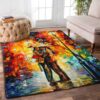 Colorful Painting Couple Kiss Under The Rain Rug Sport Decor Gift Floor Decor Living Room Carpet Rug Area Rug - 8589dc0b054a