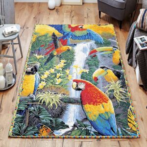 Colorful Parrot Rug Sport Decor Gift Floor Decor Living Room Carpet Rug Area Rug - 2a530945082b