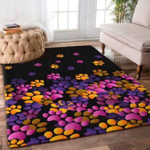 Colorful Paws Love Dogs Four Paws Rug Sport Decor Gift Floor Decor Living Room Carpet Rug Area Rug - d558c05c77fa