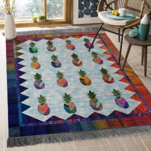 Colorful Pineapple Rug Sport Decor Gift Floor Decor Living Room Carpet Rug Area Rug - e7866bda882c