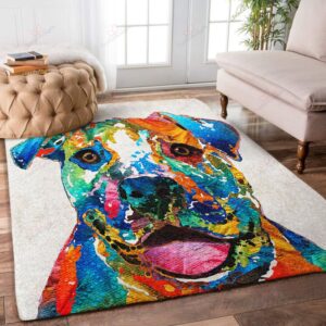 Colorful Pit Bull Dog Rug Sport Decor Gift Floor Decor Living Room Carpet Rug Area Rug - 2b9b88abbf8f