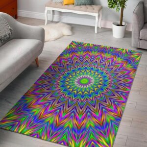 Colorful Psychedelic Optical Illusion Rug Sport Decor Gift Floor Decor Living Room Carpet Rug Area Rug - 6d6863d0e478