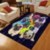 Colorful Pug Rug Sport Decor Gift Floor Decor Living Room Carpet Rug Area Rug - da7486ed7d05