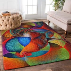 Colorful Rooster Rug Sport Decor Gift Floor Decor Living Room Carpet Rug Area Rug - 9b0dd7233dca
