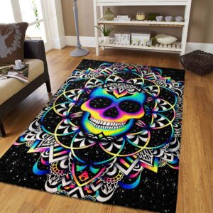 Colorful Skull Rug Sport Decor Gift Floor Decor Living Room Carpet Rug Area Rug - dbb4ebc11630