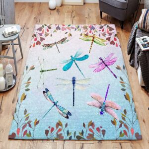 Colorful Sky With Dragonflies Rug Sport Decor Gift Floor Decor Living Room Carpet Rug Area Rug - bc2d84f60d65