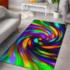 Colorful Spiral Trippy Rug Sport Decor Gift Floor Decor Living Room Carpet Rug Area Rug - 27eb4847c369