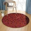 Colorful Squares Round Carpet Floor Rug Living Room Bedroom Decor Round Area Rug Carpet