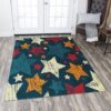 Colorful Stars Rug Sport Decor Gift Floor Decor Living Room Carpet Rug Area Rug - d5403a499018