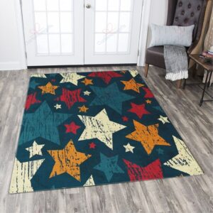 Colorful Stars Rug Sport Decor Gift Floor Decor Living Room Carpet Rug Area Rug - d5403a499018