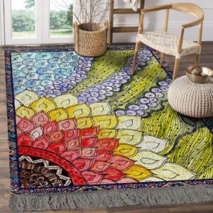 Colorful Sunflower 1 Rug Sport Decor Gift Floor Decor Living Room Carpet Rug Area Rug - 4a397df67bcd