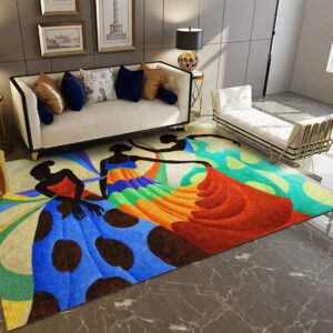 Colorful Three Black Women Dancing Rug Sport Decor Gift Floor Decor Living Room Carpet Rug Area Rug - 8370af09fae6
