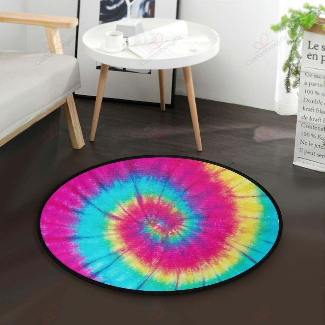 Colorful Tie Dye Round Carpet Floor Rug Living Room Bedroom Decor Round Area Rug Carpet Colorful Tie Dye Round Carpet Floor Rug Living Room Bedroom Decor Round Area Rug Carpet