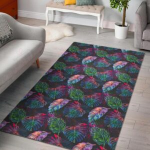 Colorful Tropical Leaves Pattern Rug Sport Decor Gift Floor Decor Living Room Carpet Rug Area Rug - 6c66704fd5d1