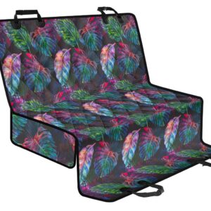 Colorful Tropical Leaves Pattern Print Pet Car Back Seat Cover - 8ca93e20089b