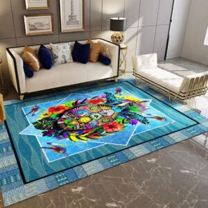Colorful Turtle 01 Rug Sport Decor Gift Floor Decor Living Room Carpet Rug Area Rug - 17385b0d9734