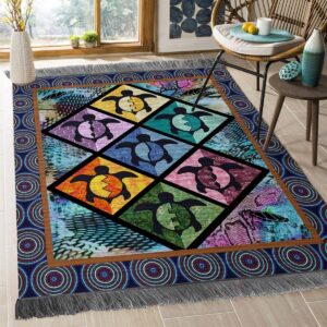 Colorful Turtle 02 Rug Sport Decor Gift Floor Decor Living Room Carpet Rug Area Rug - ef6e9c287db7
