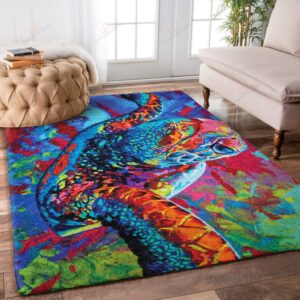 Colorful Turtle Rug Sport Decor Gift Floor Decor Living Room Carpet Rug Area Rug - f030152bcab2