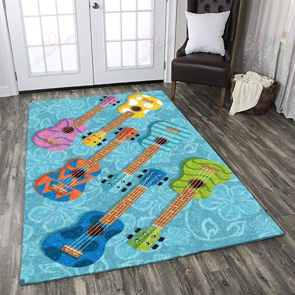 Colorful Ukulele Rug Sport Decor Gift Floor Decor Living Room Carpet Rug Area Rug - 47765a4de5a7