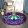 Colorful Wolf Round Carpet Floor Rug Living Room Bedroom Decor Round Area Rug Carpet