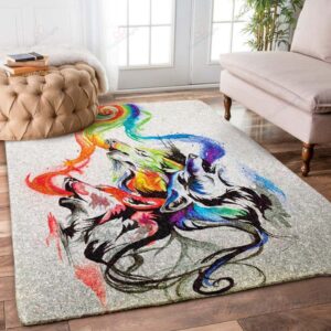 Colorful Wolf Rug Sport Decor Gift Floor Decor Living Room Carpet Rug Area Rug - d160497f73c6