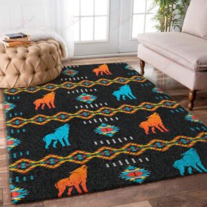 Colorful Wolf Native American Rug Sport Decor Gift Floor Decor Living Room Carpet Rug Area Rug - ea2d70fedf93