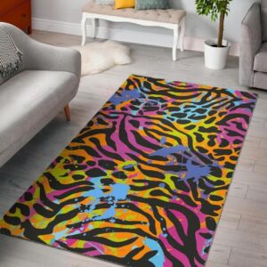 Colorful Zebra Leopard Rug Sport Decor Gift Floor Decor Living Room Carpet Rug Area Rug - fa5f951bc4e3