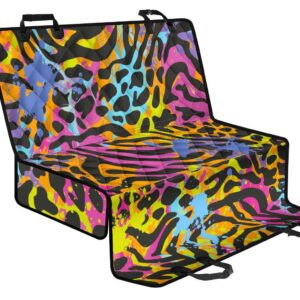 Colorful Zebra Leopard Pattern Print Pet Car Back Seat Cover - b55c9d6390f3