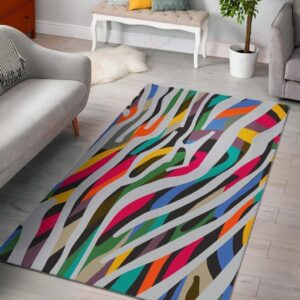 Colorful Zebra Pattern Rug Sport Decor Gift Floor Decor Living Room Carpet Rug Area Rug - 96717d288c2b
