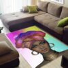 Colors And Bubbles Background Beautiful Eyes African Woman Rug Sport Decor Gift Floor Decor Living Room Carpet Rug Area Rug - 33cd37efb27e