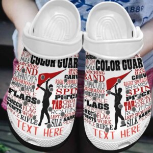 Colour Guard Personalized Clog Custom Crocs Comfortablefashion Style Comfortable For Women Men Kid Print 3D Red
