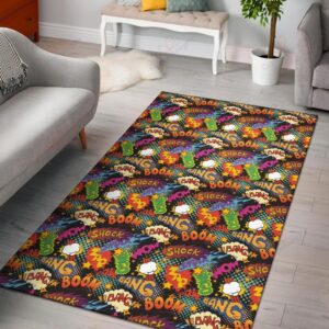 Comic Book Pattern 1 Rug Sport Decor Gift Floor Decor Living Room Carpet Rug Area Rug - 0d012d75e6b2
