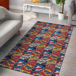Comic Book Pattern 3 Rug Sport Decor Gift Floor Decor Living Room Carpet Rug Area Rug - 5ca213006300